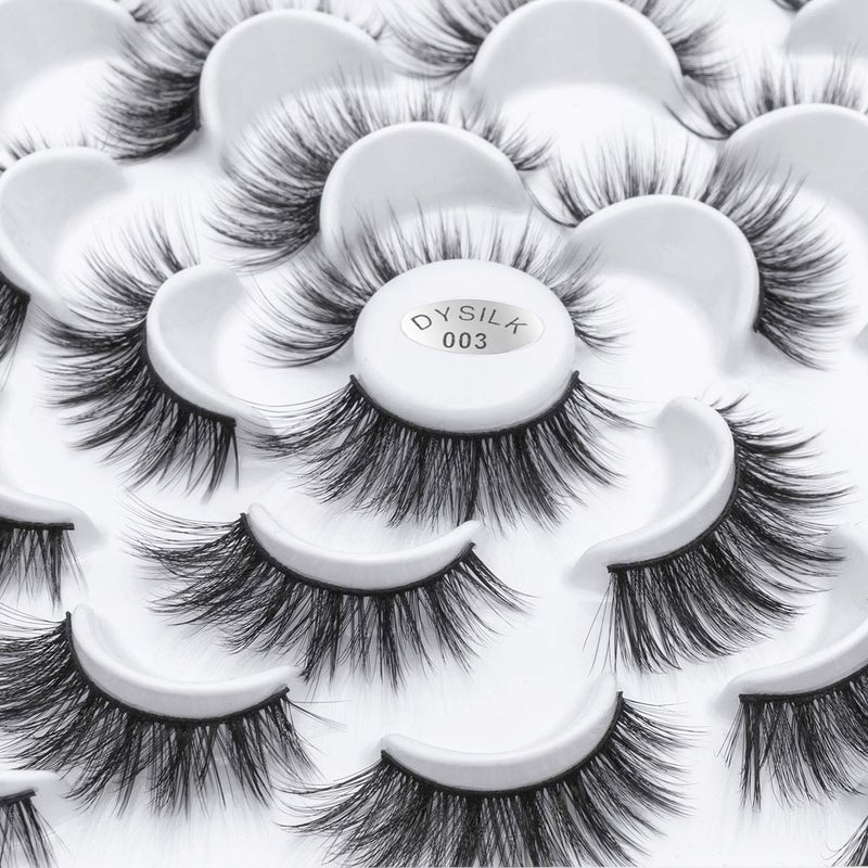 DYSILK Lashes Mink Eyelashes - False Eyelashes 10 Pairs 6D Faux Mink Lashes Pack Eye Lashes Cat Eye Lashes Fluffy Eyelashes Fake Lashes Reusable False Eyelashes Wispy | 15mm - Image 2